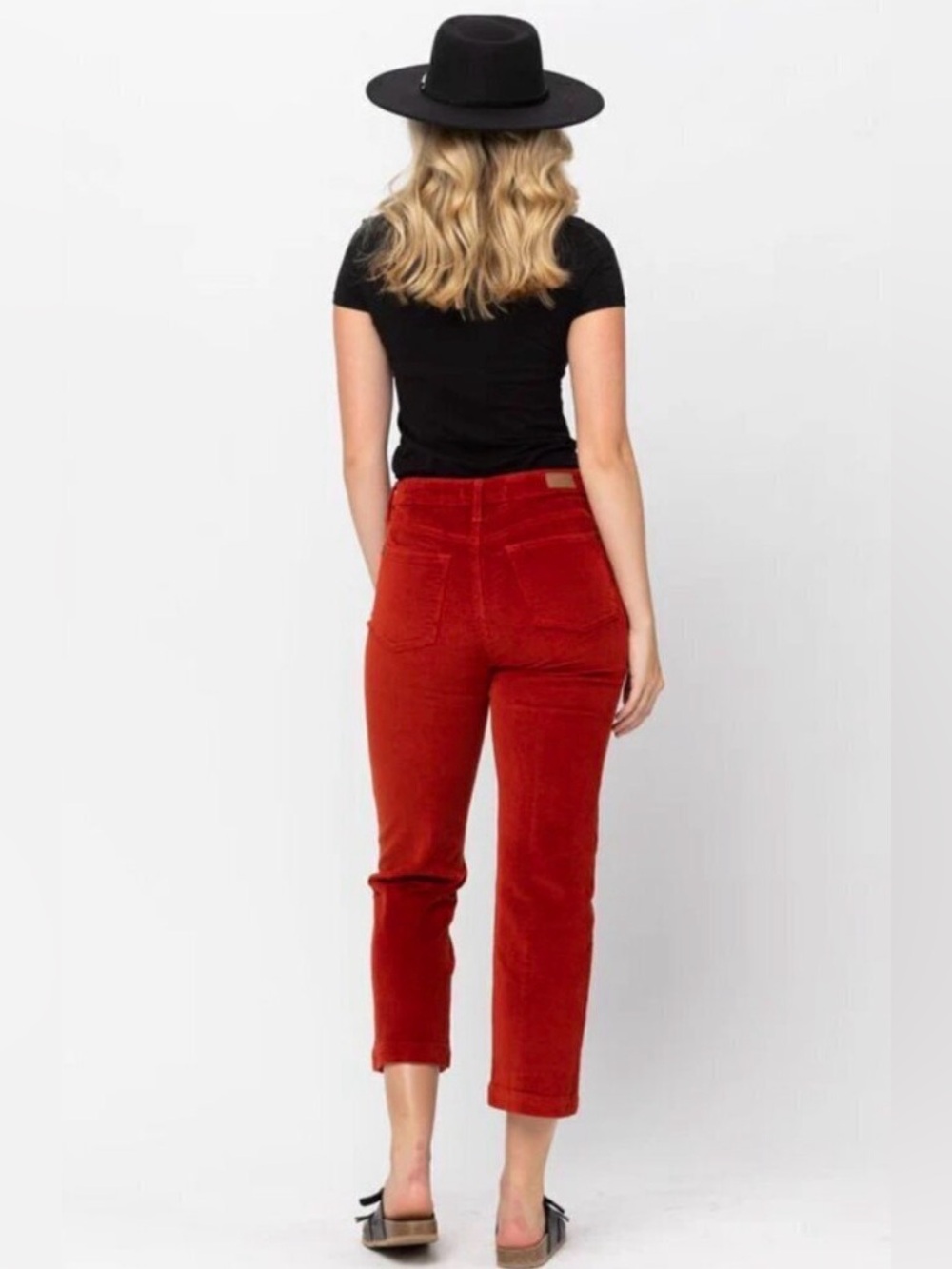 Judy‎ Blue Slim Fit High-Rise Carpenter Corduroy Pants Rust Size 27 Jeans 90s